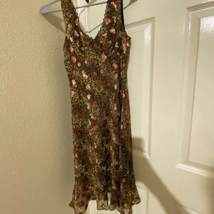Cheetah and rose print midie dress